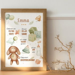 BIRTH CHART BOHO | Birth dates poster | Birth poster | Birth announcement | Birth picture | personalized birth gift