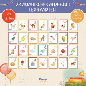 Tarjetas didácticas del alfabeto árabe para niños | PDF para imprimir