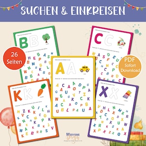 Capital Letters PDF | Kindergarten Preschool ABC Learning Game | Search and Circle Letters