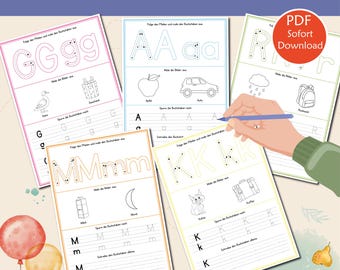 ABC Worksheets German | Letter Tracing for Children | Preschool Learning to Write PDF