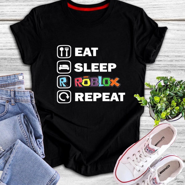 Eat Sleep Roblox Repeat Shirt, Roblox Pieces Shirt, Roblox Shirt, Roblox Lover Shirt, Streamer Shirt, Roblox Shirt For Kids