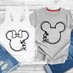 Disney Family Shirt, Family Disneyworld Shirt, Mickey Sketch Shirt, Minnie Women Shirt, Disneyworld Trip Shirt, Mickey Couple Shirt