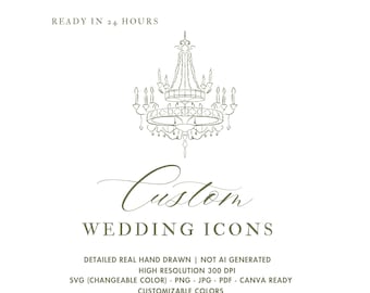 Custom Handdrawn Wedding Icon Sketch
