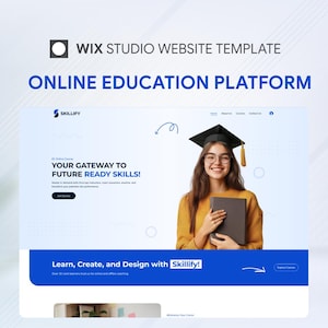 Plantilla web de Wix Studio: Plataforma de educación en línea y sitio web de aprendizaje electrónico (descarga digital)