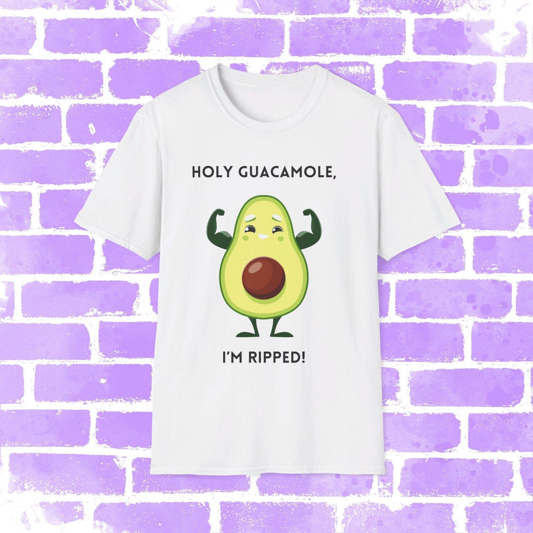 Avacado Ripped Holy Guacamole T-shirt | Im Ripped T-shirt | Avocado T-shirt | Gym T ...