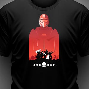 Helldivers Black T-Shirt Clearance Unisex Perfect Gift Democracy Unique Design Hellbomb Gaming Liberty Super Earth