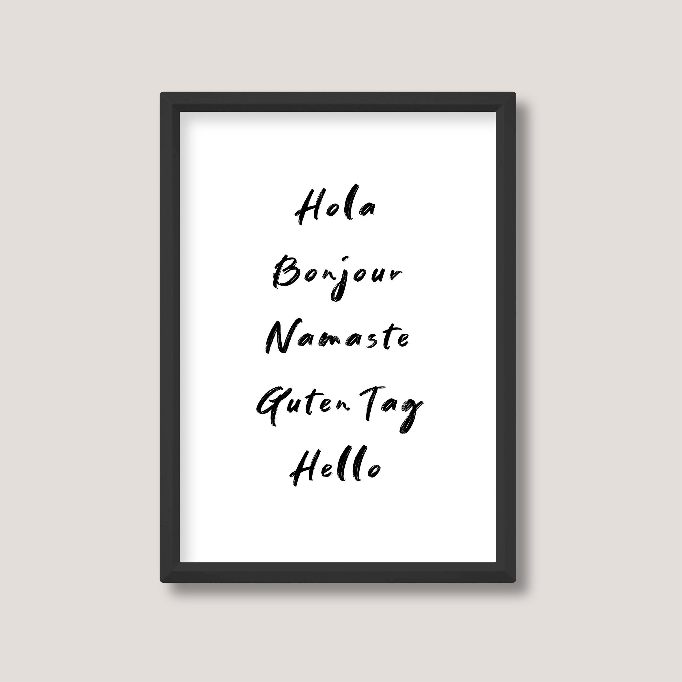 Hello in Different Languages | Handwriting Quote Print | Minimalist ...