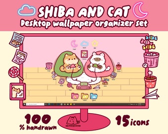 Sfondi animati astratti per desktop: fantastici sfondi digitali con scene di cani, gatti, natura e foresta oscura per PC/Mac, Shiba e gatti