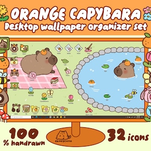 Cute Animal Wallpapers For PC/Mac: Animated Backgrounds With Capybara,  yuzu,  Onsen For A Beautiful Desktop Screen, Capybara