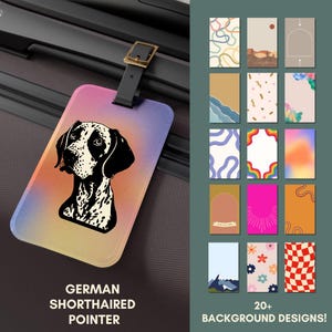 German Shorthaired Pointer, GSP Luggage Bag Tag - Pet Custom Bag Tag