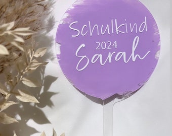 Cake topper | Einschulung | Kuchen | personalisiert Namen | Schulanfang | Schulkind | Kuchentopper | Acryl | Einschulung Deko | Schulstart