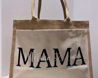 Shopper - Tasche, personalisiert - Geburt - Geburtstag - Freundin - Mama - Frau - Geschenkidee - Name- Mommybag - JGA - Weihnachten