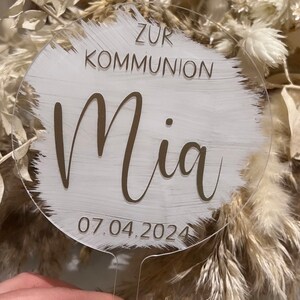 Cake topper Kommunion 1. heilige Kommunion Kommunionskind Kommunionskuchen Kommuniondeko Kuchen Name personalisiert Acryl Bild 2