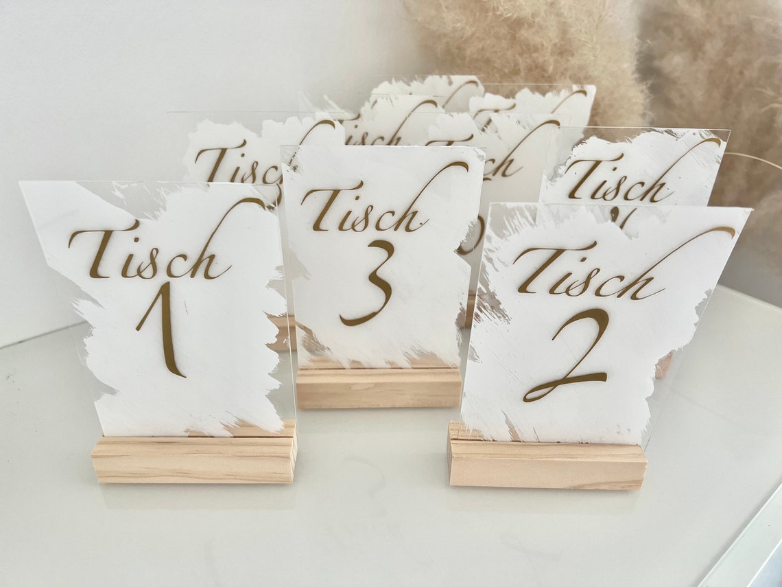 Homoyoyo Acryl Tischschilder 2er Set - Leere Tischnummern Für Hochzeit & Events
