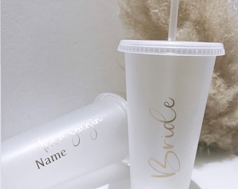 JGA | Cup | Team Bride | Wedding | Birthday Cup with straw | personalized | Name | Bachelor party | Team Bride | Wedding