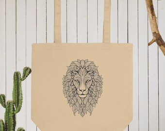 Lyon print | Animal print Eco Tote Bag | Bolsa de tela leona