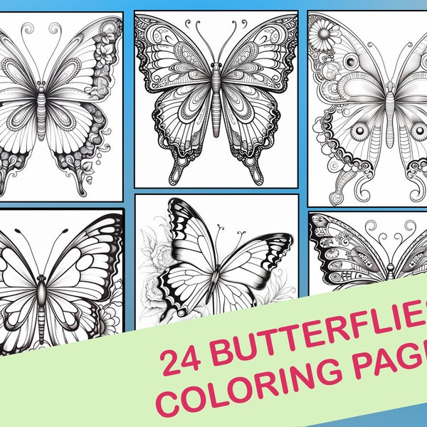 Butterfly coloring pages printable| mariposas dibujos para colorear| Ilustración digital |Malvorlagen Schmetterling |coloriages de papillons