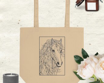 Animal printed Eco Tote Bag | Horse print tote |  Caballo print | Eco bolsa de tela