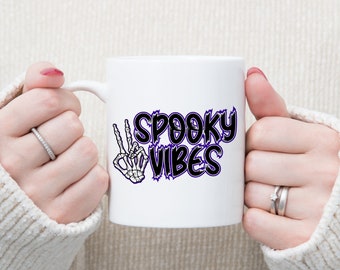 Impressões assustadores o Dia das Bruxas Caneca de <br> Entrega Rápida? Caneca de cerâmica | caneca assustador | Caneca do Dia das Bruxas | Caneca da queda | Caneca assustador das impressões de <br> Entrega Rápida? Caneca assustadora | Esqueleto Sinal de Paz