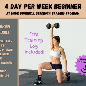 4 Day a Week Beginner At-Home Dumbbell Strength Training Program | Fitness Workout Plan | Beginner Workout Plan | At Home Workout