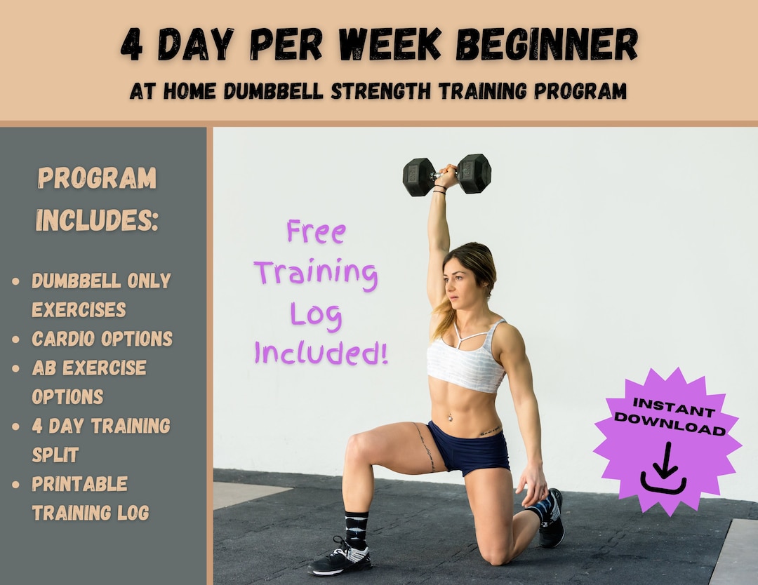 4 Day a Week Beginner Athome Dumbbell Strength Training Program