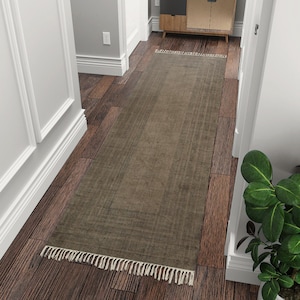 Brown Cotton Area Rug Hallway Runner Rug Home Decor Runner, Abstract Runner Rug Block Print Rug Kitchen Carpet Runner 4x10 2x20 3x15 Rug