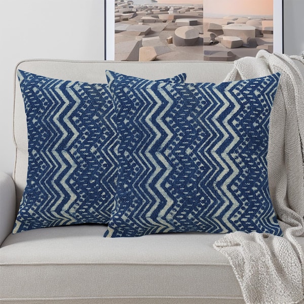 Blue/White Natural Cotton Cushion Cover Hand Block Print Home Living Room Pillow Case Decorative Sofa Cushion Cover Customize Set Of 2,3,4,5