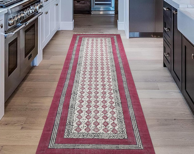 Olive Green/ Black Runner Rug Kilim Cotton Rug Dining Room Rug Hand ...