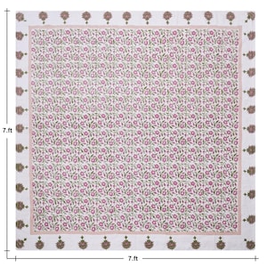 Square Area Rug Green 3x3 5x5 8x8 ft Washable Cotton Rugs Kitchen Floor Carpet Indoor Outdoor Dhurrie, Hand Block Print Rug Square Yoga Mat