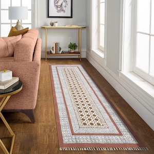 Brown Black Runner Handmade Cotton Runner Rug Hallway Runner Dining Table Runner Washable Kitchen Runner 3x20 4x15 2x20 Living Room Carpet