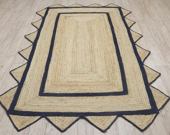 Alfombra de algodón Chindi, alfombra de área de yute, alfombra de colores naturales, alfombra de algodón, alfombra de yute cuadrada, alfombr