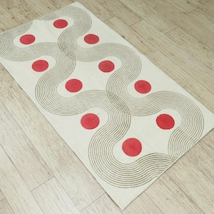 Red Runner Rug Hallway Stair Runner Boho Cotton Rug Hand Washable Dining Room Rug Block Print Rug Kitchen Runner Beige 2x20 5x10 4x15 Ft