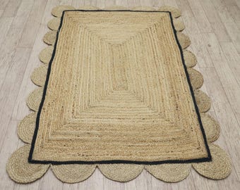 Alfombra de algodón Chindi, alfombra de área de yute, alfombra de colores naturales, alfombra de algodón, alfombra de yute cuadrada, alfombr
