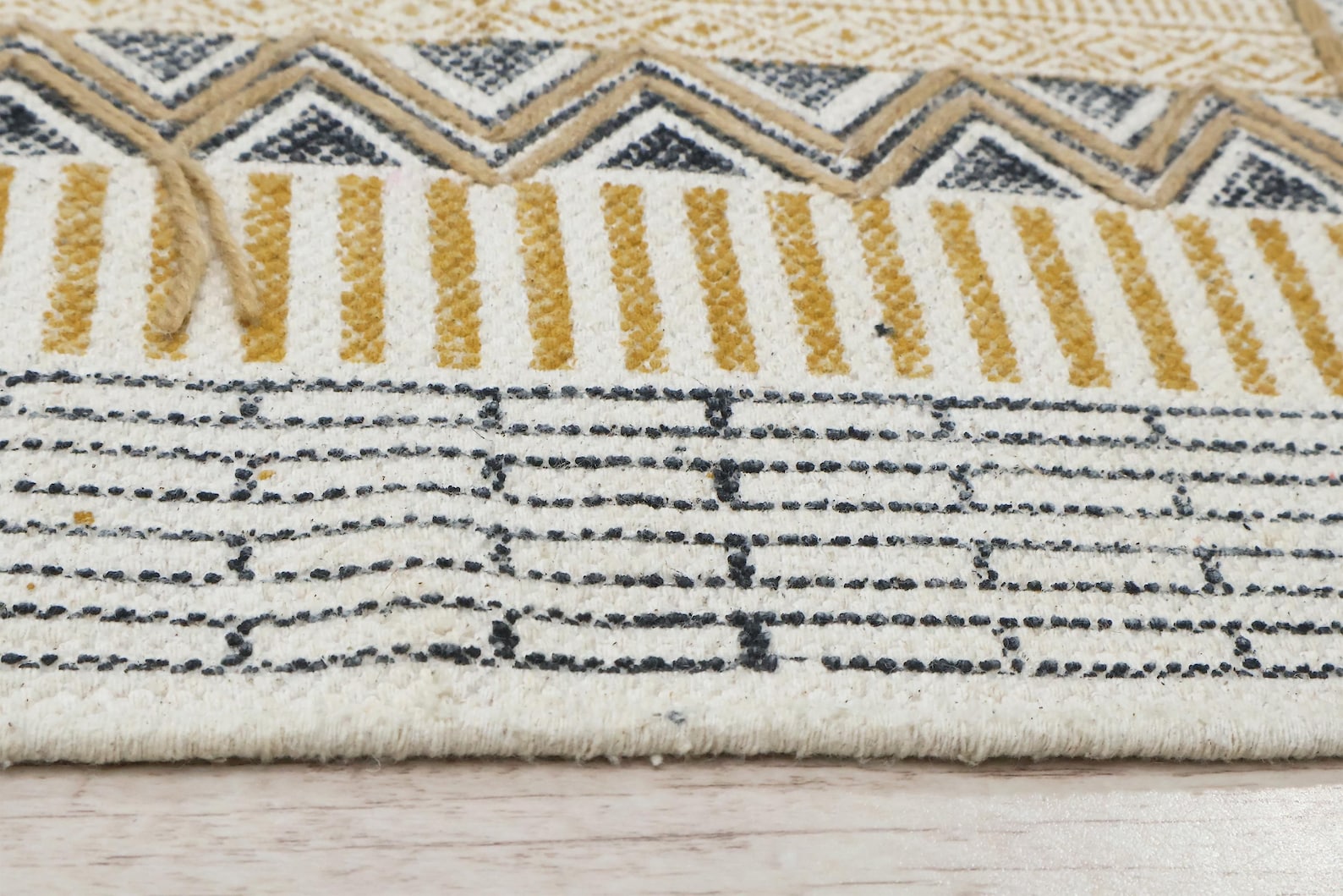 Square Woven Rug Bohemian Washable Rug Brown Cotton Rug Square Hallway ...