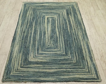 Alfombra de algodón Chindi, alfombra de área de yute, alfombra de colores naturales, alfombra de algodón, alfombra de yute cuadrada, alfombr