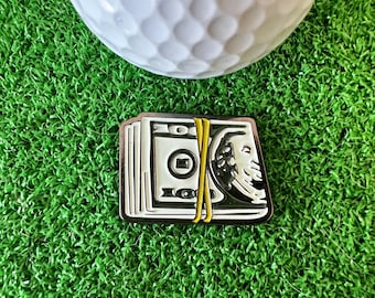 Money Stack Golf Ball Marker - Accesorio de golf Impresionante idea de regalo de golf, Novio Golf, Marido Golf, Papá Golf, Regalo de Navidad, Dólar de golfista