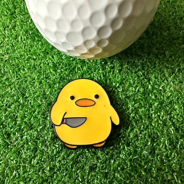 Cute chicken with knife Golf Ball Marker - Golf Accessory  Awesome Golf Gift Idea, Boyfriend Golf, Husband Golf, Dad Golf, Christmas Gift