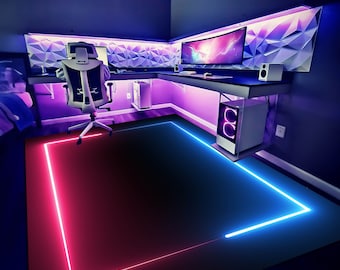 Neon Gaming Room Rug: E-Sport Gamer Style