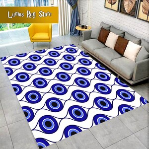 Evil Eye Rug, Eye Patterned Rug, Evil Eye, Custom Rug, Blue Rug, Decorative Rug, Living Room Rug, Area Rug, Birthday Gifts, Non-Slip Rug