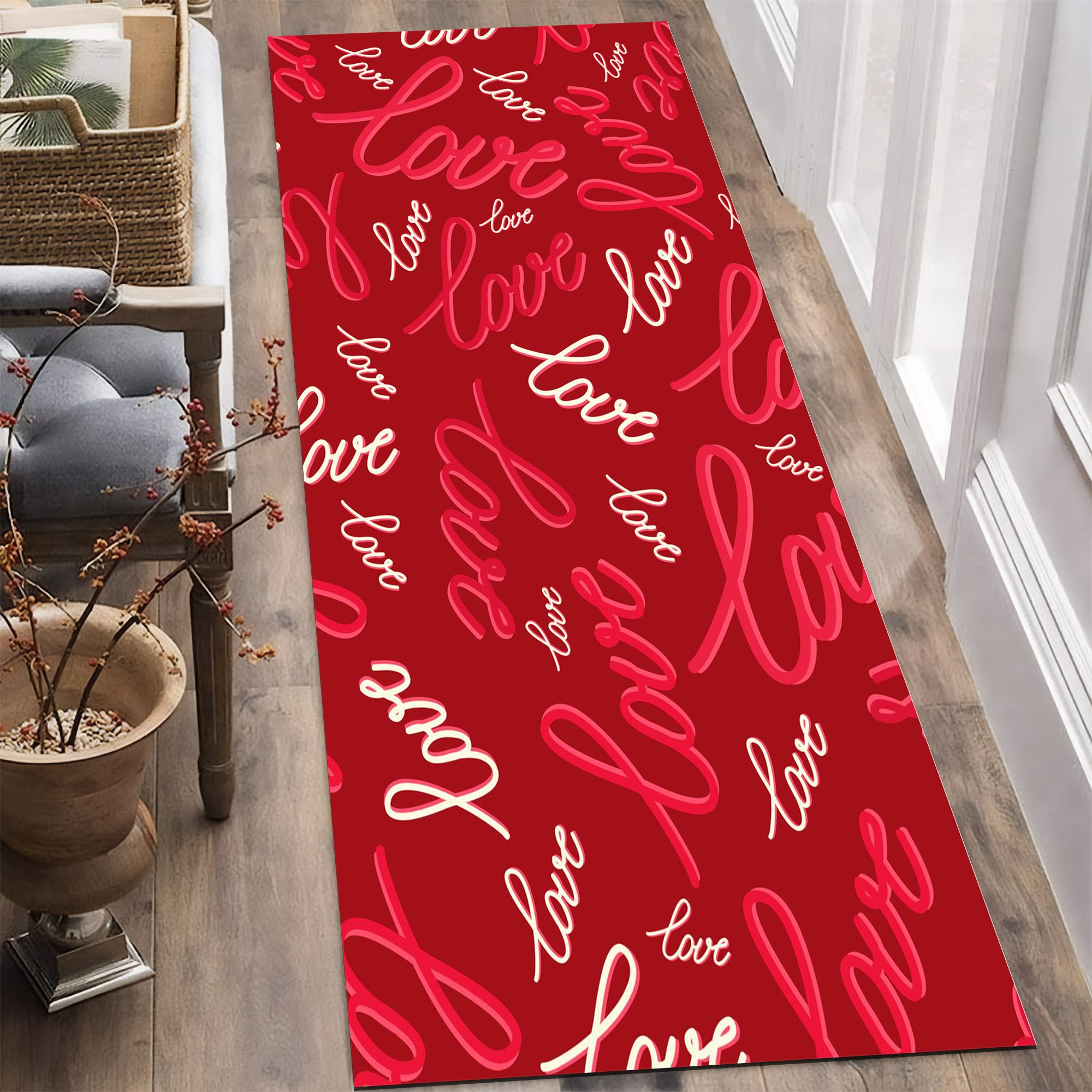 Love Rug, Heart Themed Rug, Romantic Rug, Living Room Rug, Gift for Valentine, Valentines Day ...