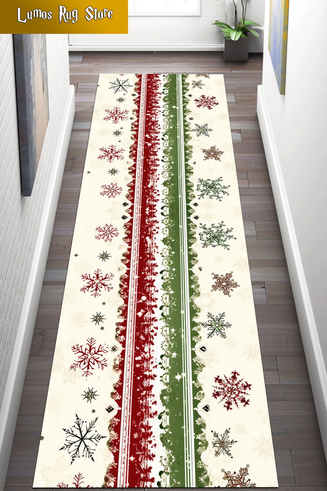 Christmas Snowflake Rug, Holiday Decor, Non-slip Cotton Rug - Etsy
