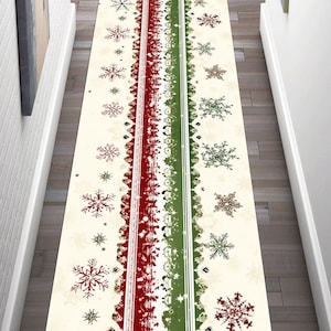Christmas Snowflake Rug,Xmas Rug,Merry Christmas Rug,Snowflakes Runner,Christmas Decoration,Christmas Area Rug,New Year Rug,Christmas Gift