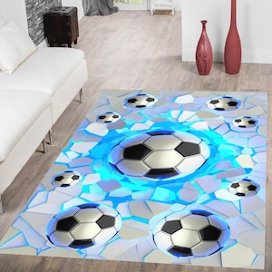 Soccer Rug, Soccer Ball Rug, Football Rug, Sport Rug, Decorative Rug, For Living Room Rug, Sport Gift, Boy Room Rugs, Birthday Gifts