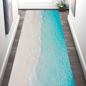 Ocean Wave Area Rug: Nautical Beach House Decor