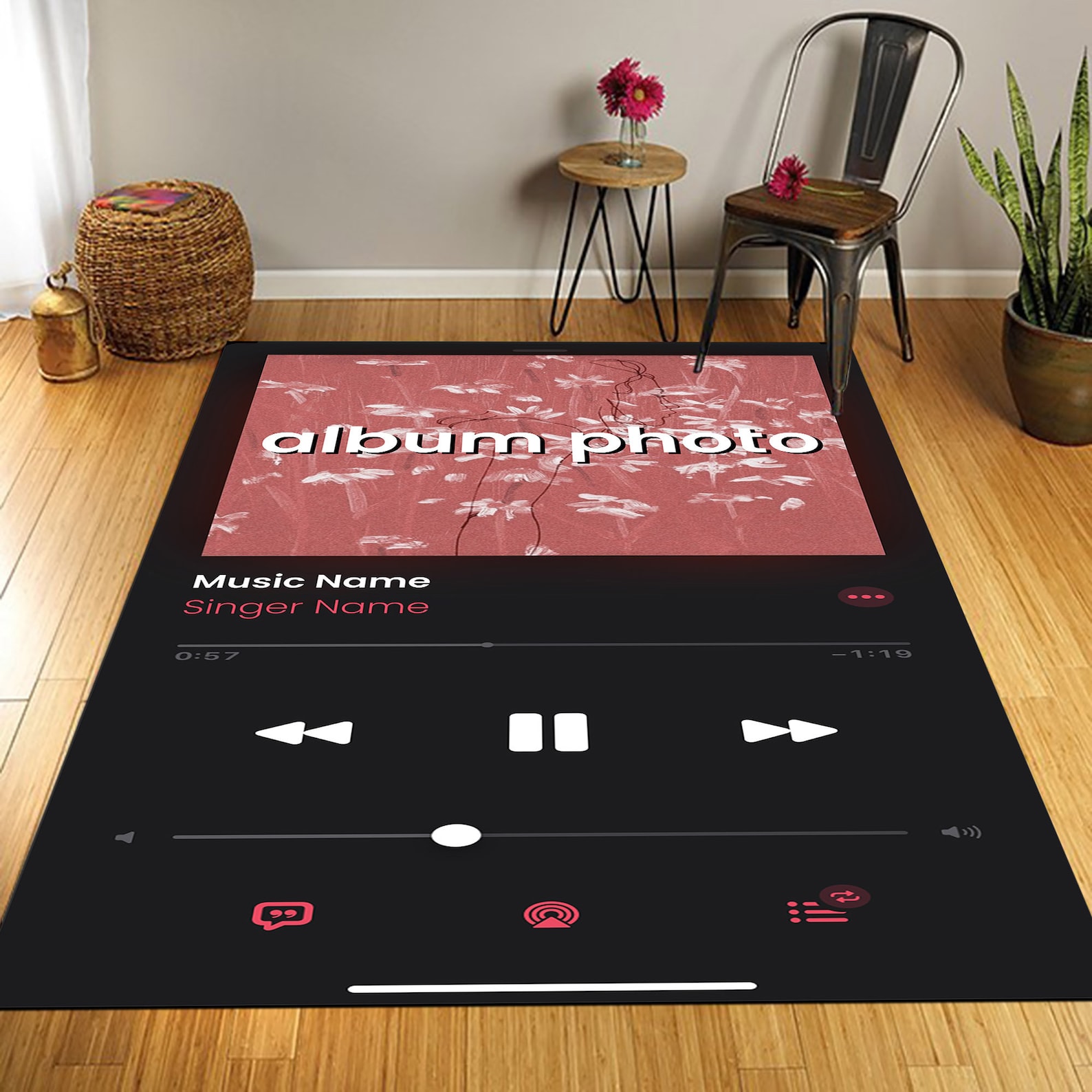 Custom Album Cover Rug: Music Lover Gift, Cotton Woven - Etsy