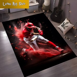 Baseball Field Rug, Baseball Rug, Sports Rug, Baseball Player Gift, Living Room Rug, Sport Gift, Boy Room Rugs, Birthday Gifts, Office Rug