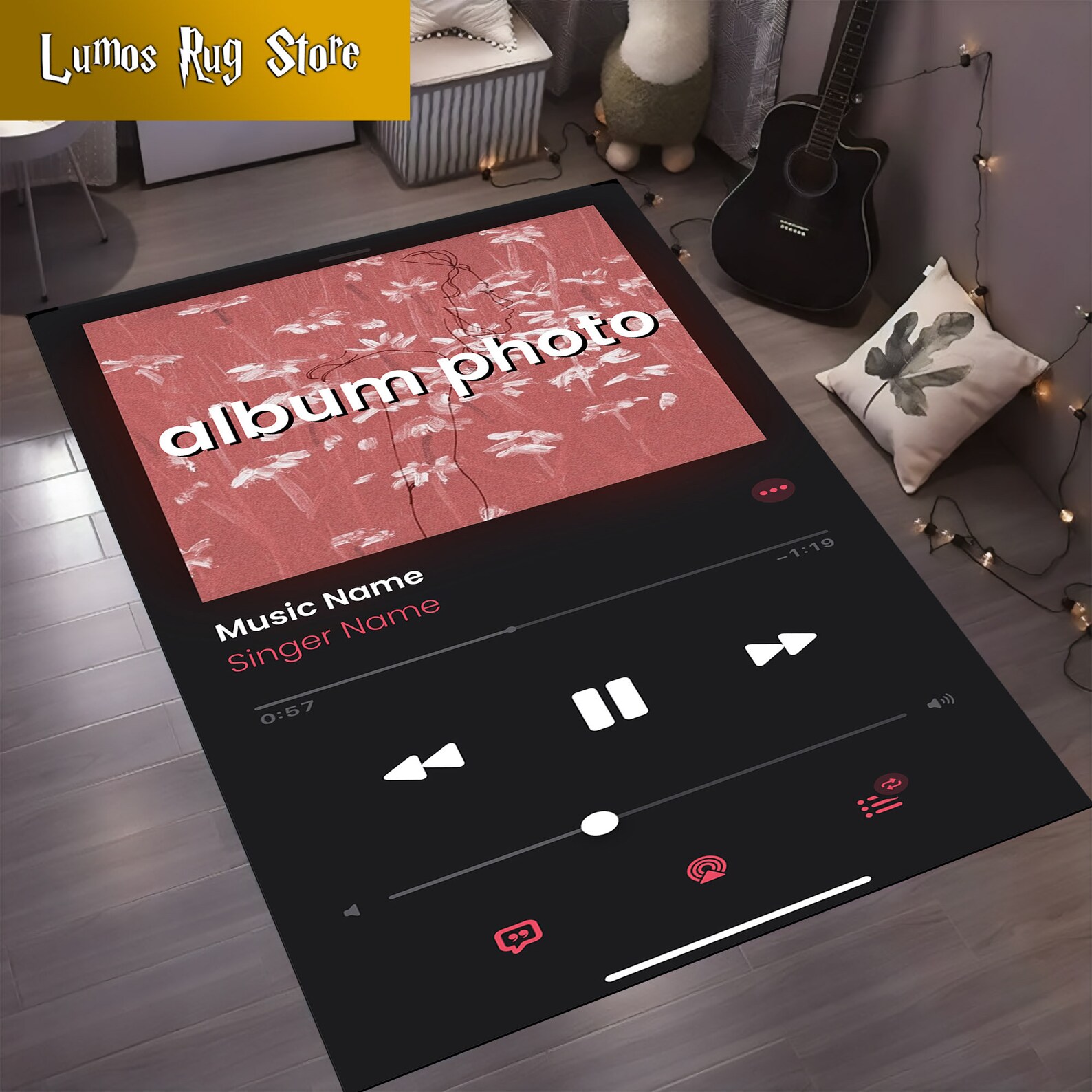 Custom Album Cover Rug: Music Lover Gift, Cotton Woven - Etsy