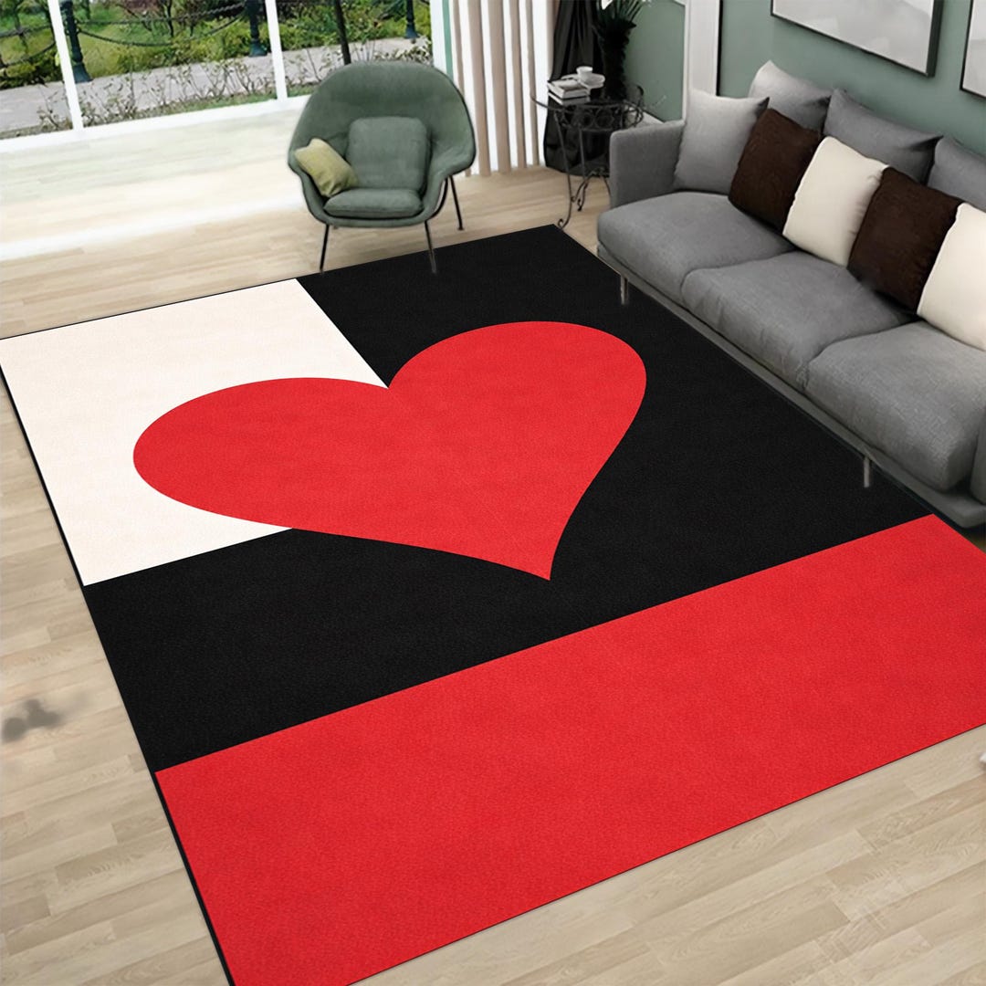 Heart Pattern Rug: Romantic Valentine's Day Decor - Etsy