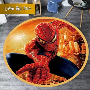 Spiderman Round Rug: Super Hero Kids Room Decor
