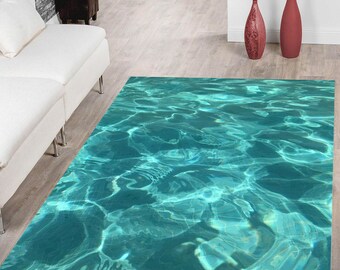 Pool Rug,Wave Rug,Nautical Rug,Clear Sea Rug,Water Rug,Summer Rug,Summer Gift,Water Surface Rug,Pool Reflection Rug,Swimming Pool Water Rug